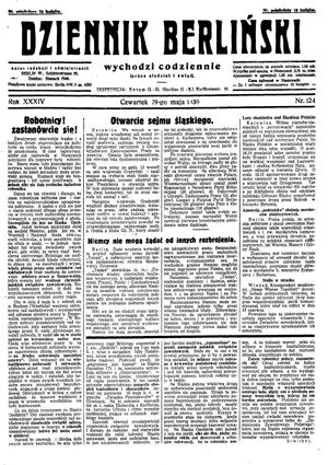 Dziennik Berliński vom 29.05.1930