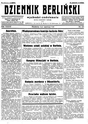 Dziennik Berliński vom 01.06.1930