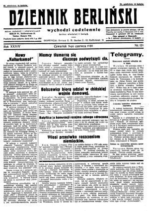 Dziennik Berliński vom 05.06.1930