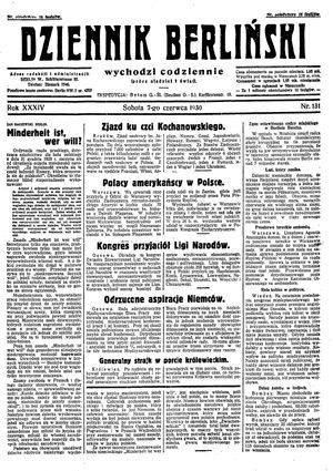 Dziennik Berliński vom 07.06.1930