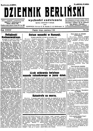 Dziennik Berliński on Jun 13, 1930