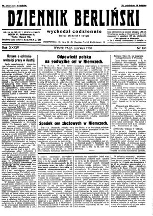 Dziennik Berliński vom 17.06.1930
