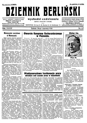 Dziennik Berliński vom 28.06.1930