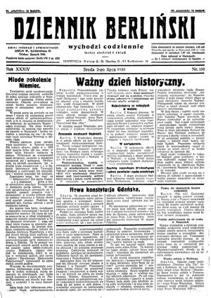 Dziennik Berliński vom 02.07.1930