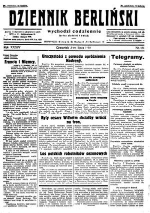 Dziennik Berliński on Jul 3, 1930