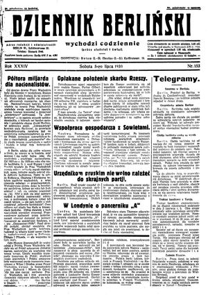 Dziennik Berliński vom 05.07.1930