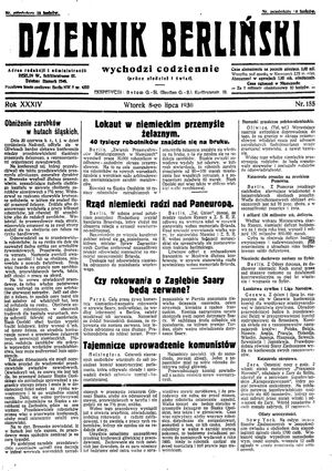 Dziennik Berliński vom 08.07.1930