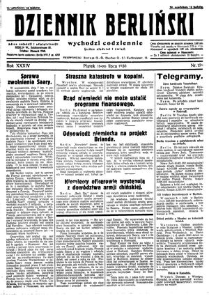 Dziennik Berliński vom 11.07.1930