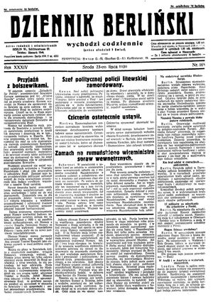 Dziennik Berliński vom 23.07.1930
