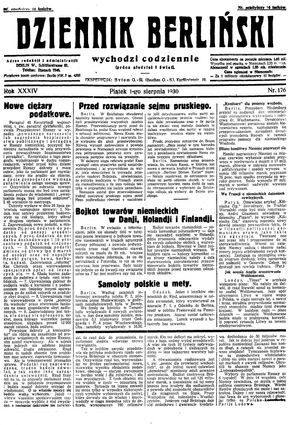 Dziennik Berliński vom 01.08.1930