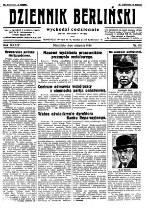 Dziennik Berliński vom 03.08.1930