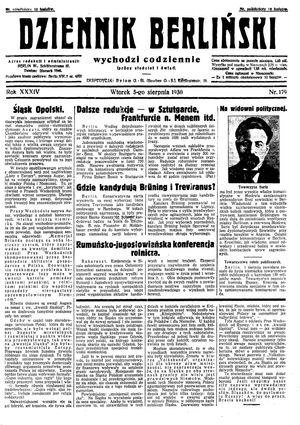 Dziennik Berliński on Aug 5, 1930