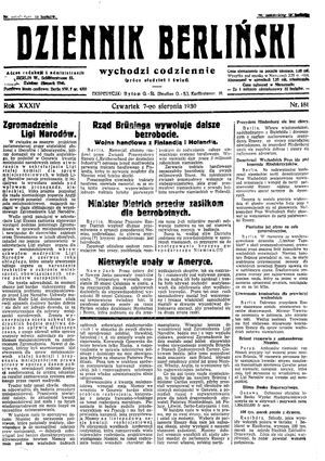 Dziennik Berliński vom 07.08.1930