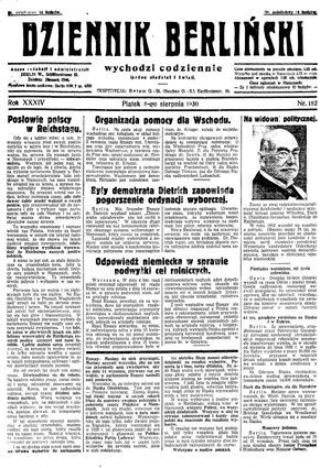 Dziennik Berliński vom 08.08.1930