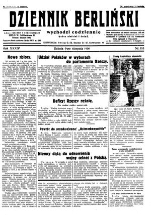 Dziennik Berliński vom 09.08.1930