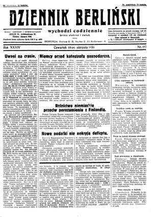 Dziennik Berliński on Aug 14, 1930