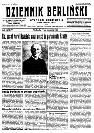 Dziennik Berliński vom 17.08.1930