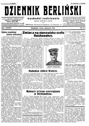 Dziennik Berliński on Aug 24, 1930