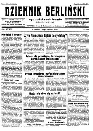 Dziennik Berliński vom 28.08.1930