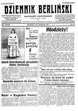 Dziennik Berliński on Sep 11, 1930