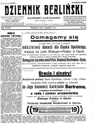 Dziennik Berliński vom 14.09.1930