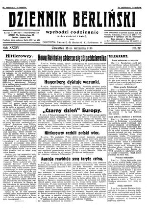 Dziennik Berliński vom 18.09.1930
