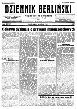 Dziennik Berliński vom 24.09.1930
