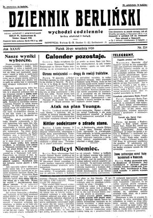 Dziennik Berliński vom 26.09.1930