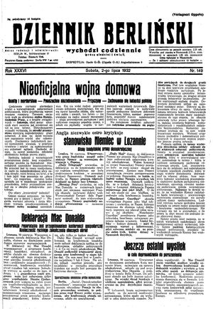 Dziennik Berliński vom 02.07.1932