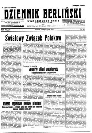 Dziennik Berliński vom 16.07.1932