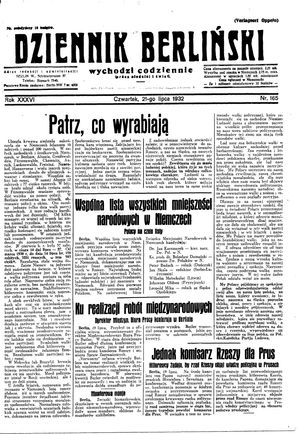 Dziennik Berliński on Jul 21, 1932