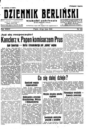 Dziennik Berliński on Jul 22, 1932