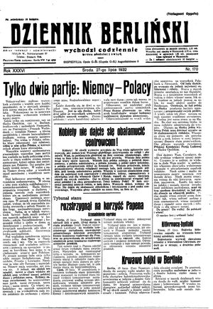 Dziennik Berliński vom 27.07.1932