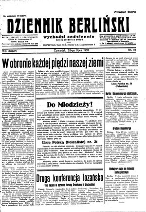 Dziennik Berliński vom 28.07.1932