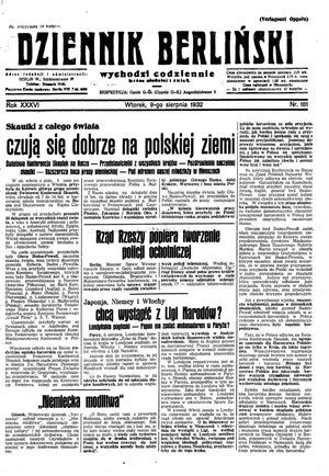 Dziennik Berliński vom 09.08.1932