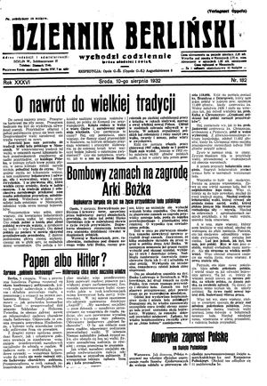 Dziennik Berliński vom 10.08.1932