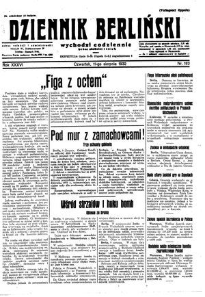 Dziennik Berliński vom 11.08.1932