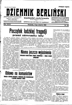 Dziennik Berliński vom 14.08.1932