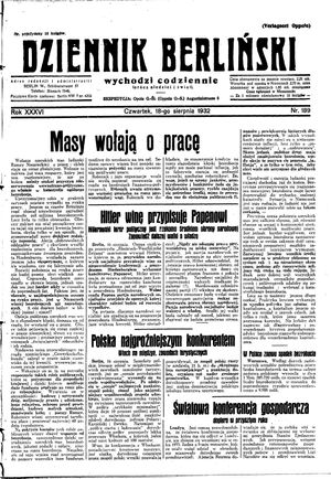 Dziennik Berliński vom 18.08.1932