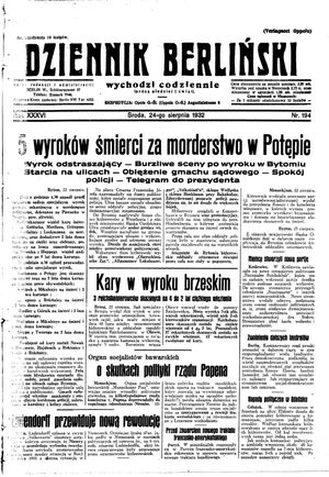 Dziennik Berliński on Aug 24, 1932