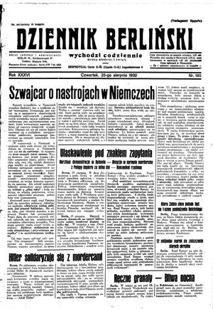 Dziennik Berliński vom 25.08.1932