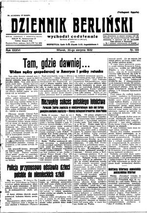 Dziennik Berliński vom 30.08.1932