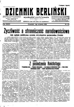 Dziennik Berliński vom 01.09.1932