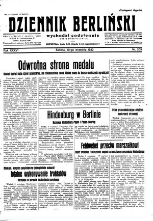 Dziennik Berliński vom 10.09.1932