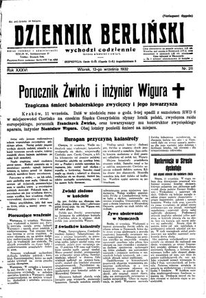Dziennik Berliński on Sep 13, 1932