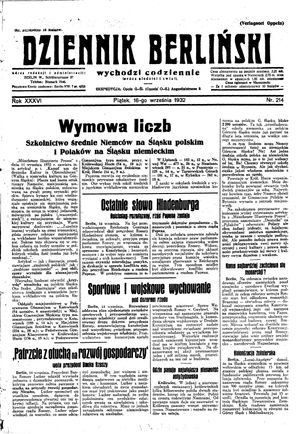Dziennik Berliński vom 16.09.1932