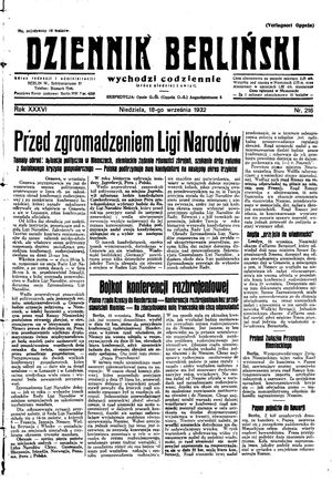 Dziennik Berliński vom 18.09.1932