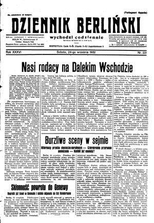 Dziennik Berliński vom 24.09.1932