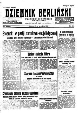 Dziennik Berliński vom 27.09.1932