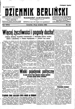 Dziennik Berliński vom 29.09.1932